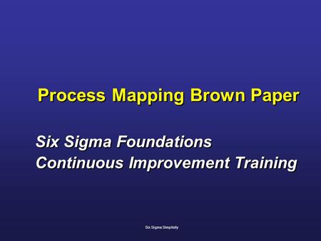 Process Mapping Brown Paper