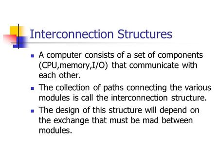 Interconnection Structures