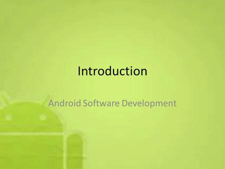 Android Software Development