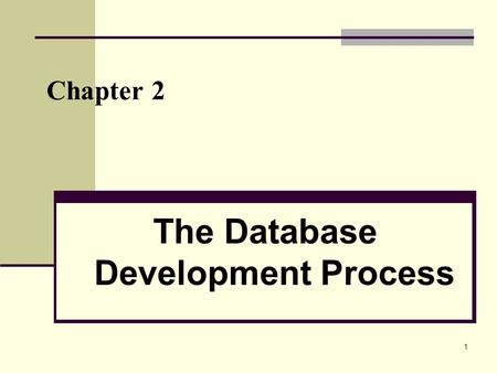 The Database Development Process