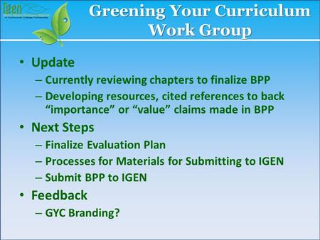 Update – Currently reviewing chapters to finalize BPP – Developing resources, cited references to back “importance” or “value” claims made in BPP Next.