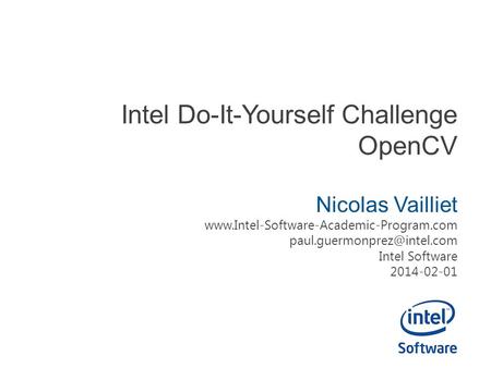 Intel Do-It-Yourself Challenge OpenCV