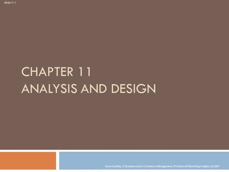 Chapter 11 Analysis and Design