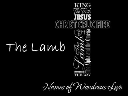 The Lamb. Welcome to Redeemer! In the season of Lent, we gather together to publicly confess our sin and remember our great need for a Savior. Tonight.