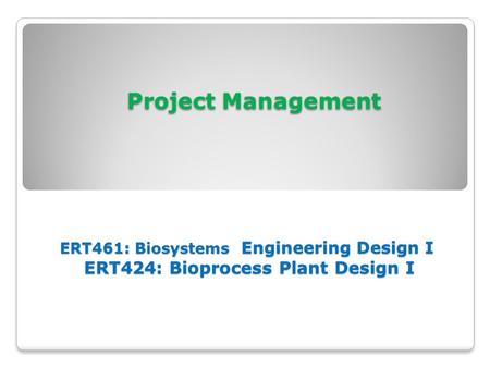 PS Introduction: What Is a Project ?