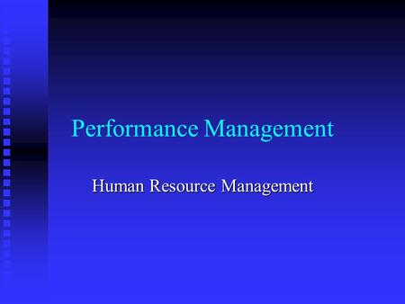 Performance Management