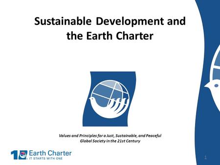 Sustainable Development and the Earth Charter