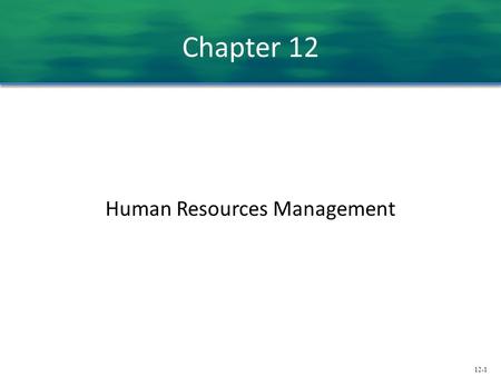 Human Resources Management