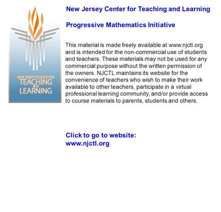 New Jersey Center for Teaching and Learning