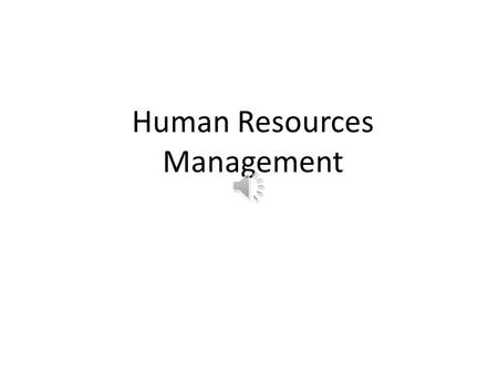 Human Resources Management