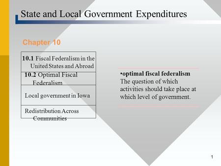 State and Local Government Expenditures