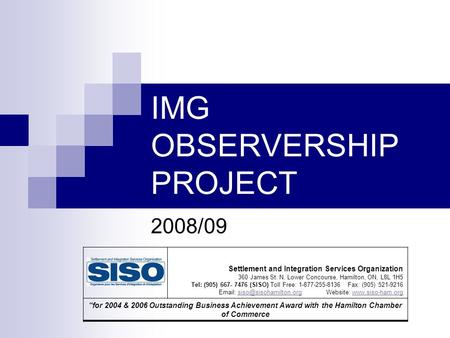 IMG OBSERVERSHIP PROJECT