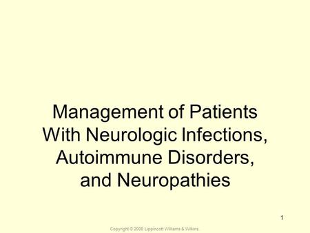 Infectious Neurologic Disorders