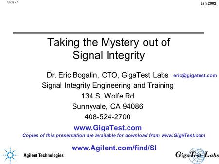 Taking the Mystery out of Signal Integrity