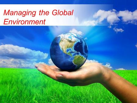 Managing the Global Environment