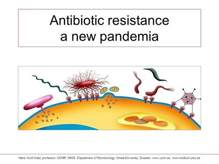 Hans Wolf-Watz, professor, UCMR, MIMS, Department of Microbiology, Umeå University, Sweden, www.ucmr.se, www.molbiol.umu.se Antibiotic resistance a new.