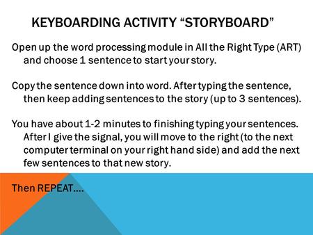 Keyboarding Activity “Storyboard”