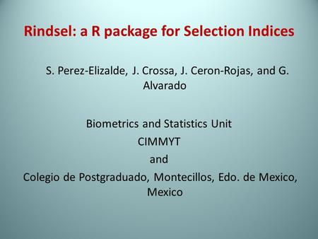 Rindsel: a R package for Selection Indices