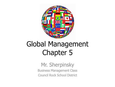 Global Management Chapter 5