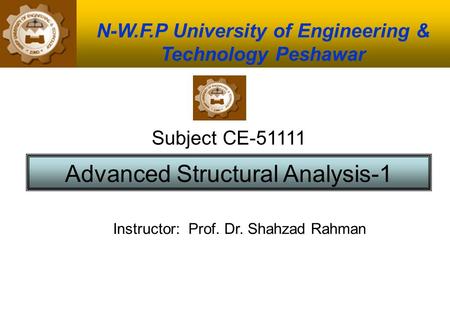 N-W.F.P University of Engineering & Technology Peshawar