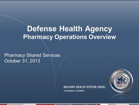 Defense Health Agency Pharmacy Operations Overview