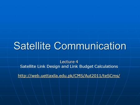 Satellite Communication