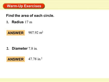 Find the area of each circle.