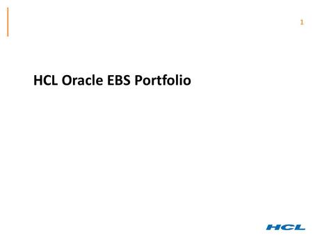 HCL Oracle EBS Portfolio