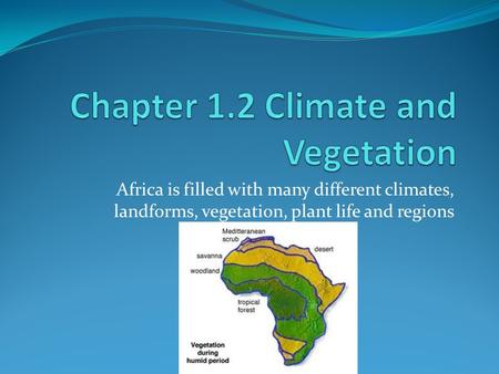 Chapter 1.2 Climate and Vegetation