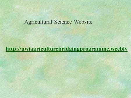 Agricultural Science Website.