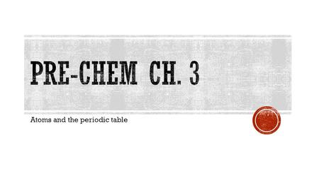 Atoms and the periodic table