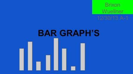 BAR GRAPH’S Brixon Wuellner 12/30/13 A-1. Who Invented Them??? William Playfair, a Scottish engineer is best known for the invention of the bar graphs.