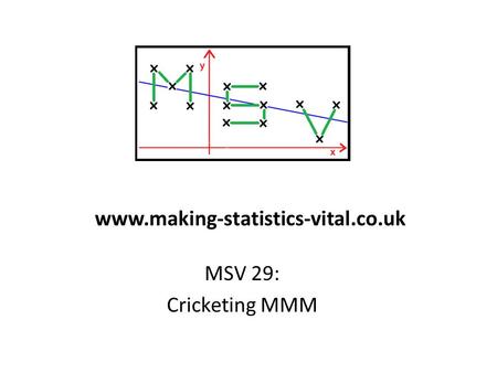 MSV 29: Cricketing MMM www.making-statistics-vital.co.uk.