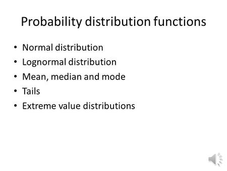 Probability distribution functions