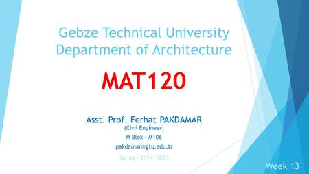 Gebze Technical University Department of Architecture