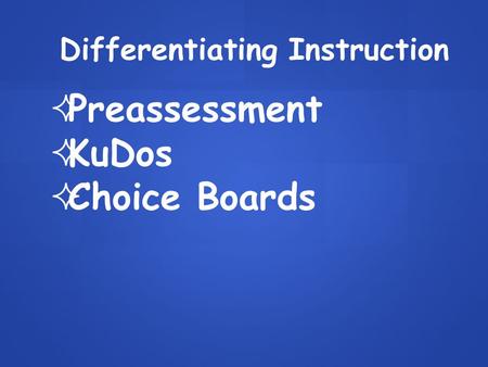 Differentiating Instruction