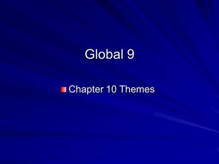 Global 9 Chapter 10 Themes. Religious and Ethical Systems Islam – a monotheistic religion that developed in Saudi Arabia during the 600s; founded by Muhammad;