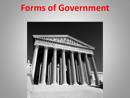 Forms of Government.