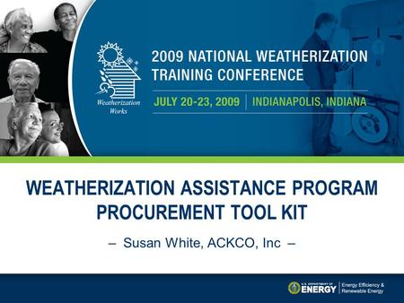 WEATHERIZATION ASSISTANCE PROGRAM PROCUREMENT TOOL KIT