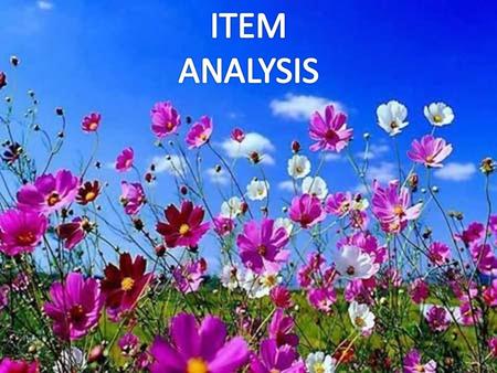 ITEM ANALYSIS.