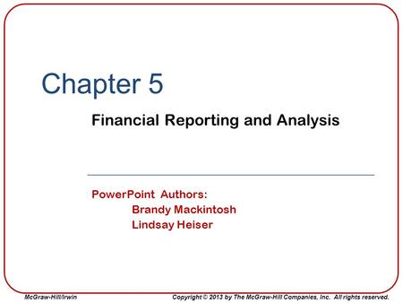 Financial Reporting and Analysis