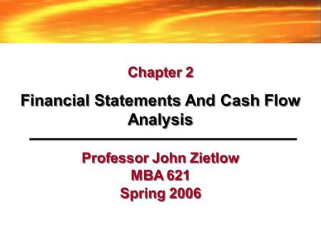 Financial Statements And Cash Flow Analysis