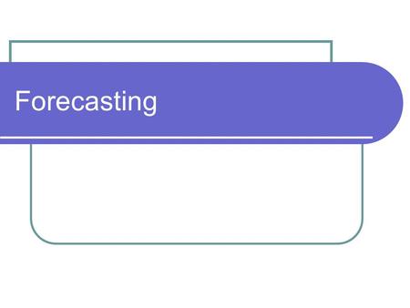 Forecasting. What is Forecasting? Process of predicting a future event Underlying basis of all business decisions: Production Inventory Personnel Facilities.