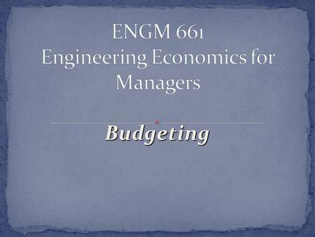 Budgeting Given expected sales forecasts, sales price, and cash collections policies, be able to prepare a sales budeget. Given expected sales and inventory.