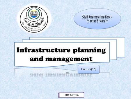 Lecture(10) 2013-2014. Public Involvement Purposes and Benefits of Public Participation Public involvement in planning may justified as good management.