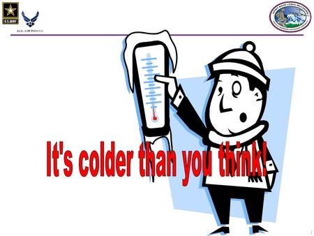 1. 22  Hypothermia  Frostbite  Carbon Monoxide  Heat Exhaustion  Trench Foot  Snowblindness Dangers of the Cold.