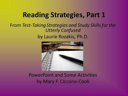 Reading Strategies, Part 1