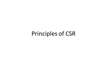 Principles of CSR.