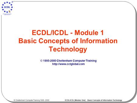 ECDL/ICDL - Module 1 Basic Concepts of Information Technology