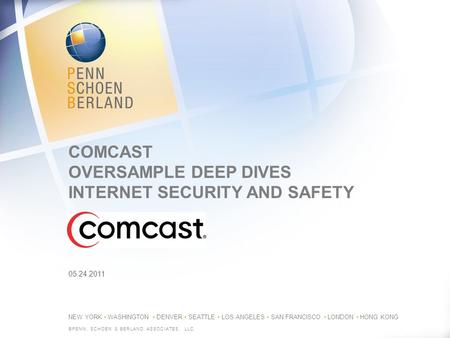 NEW YORK WASHINGTON DENVER SEATTLE LOS ANGELES SAN FRANCISCO LONDON HONG KONG COMCAST OVERSAMPLE DEEP DIVES INTERNET SECURITY AND SAFETY ©PENN, SCHOEN.